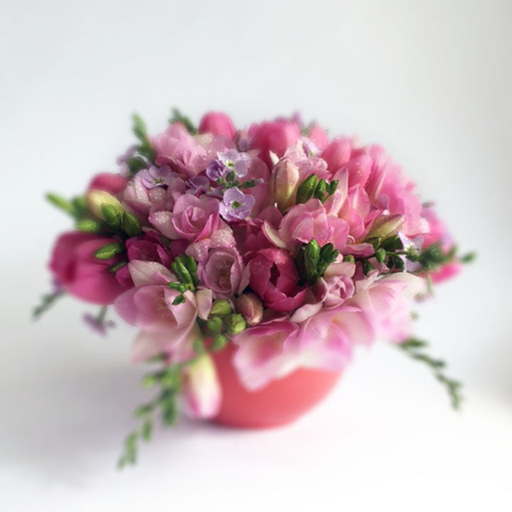 Mother's Day pink posy bowl flowers Upper Hutt florist